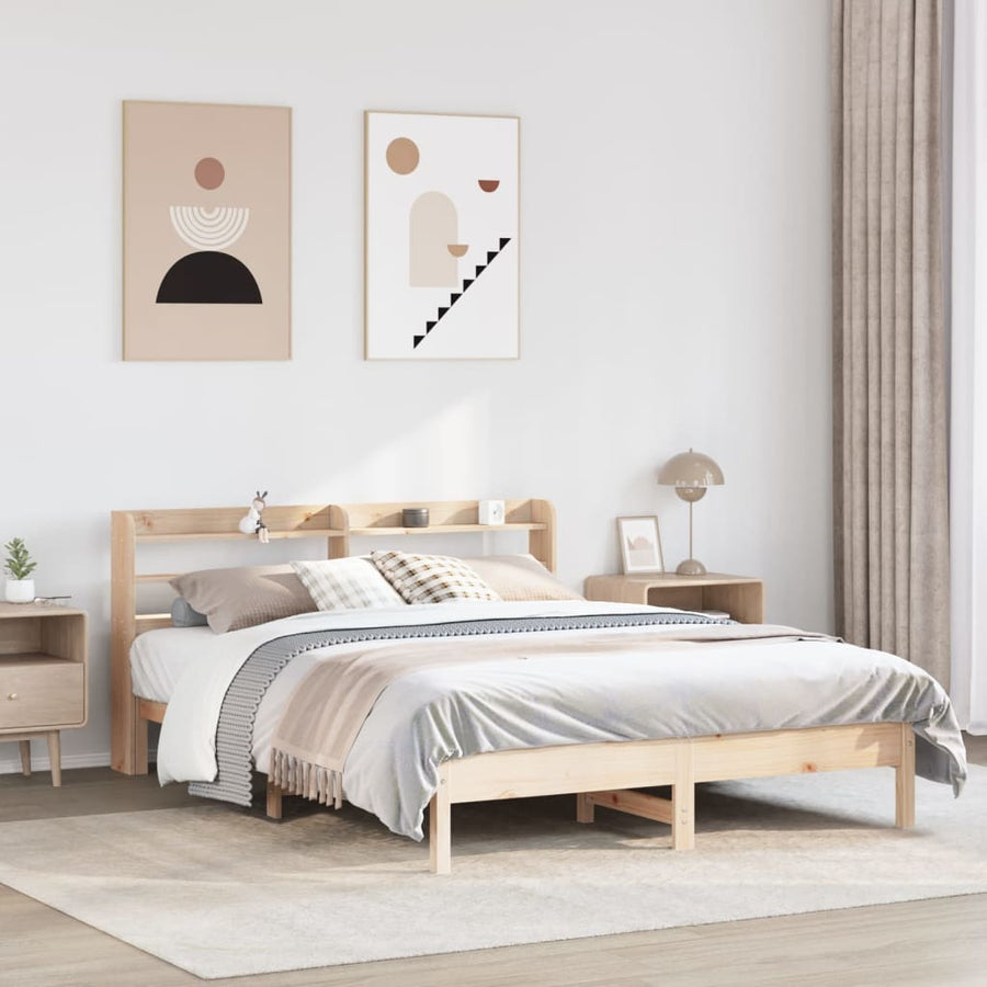 Bedframe zonder matras massief grenenhout 150x200 cm