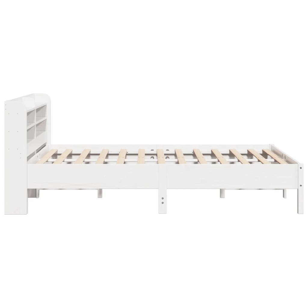 Bedframe zonder matras massief grenenhout wit 150x200 cm