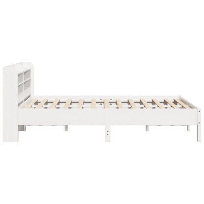 Bedframe zonder matras massief grenenhout wit 150x200 cm