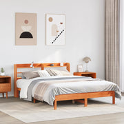Bedframe massief grenenhout wasbruin 150x200 cm