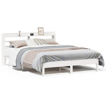 Bedframe zonder matras massief grenenhout wit 140x200 cm