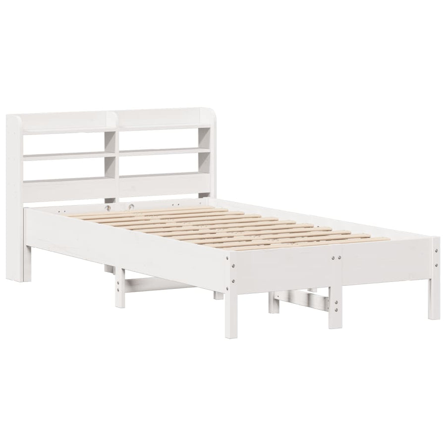 Bedframe zonder matras massief grenenhout wit 140x200 cm