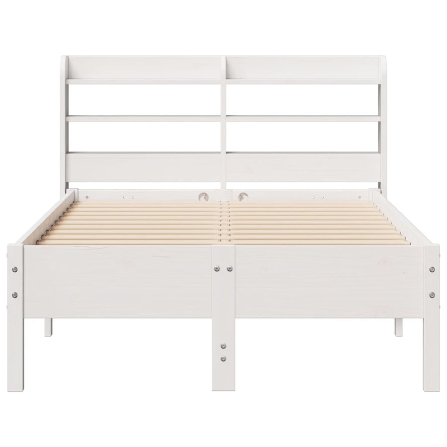 Bedframe zonder matras massief grenenhout wit 140x200 cm