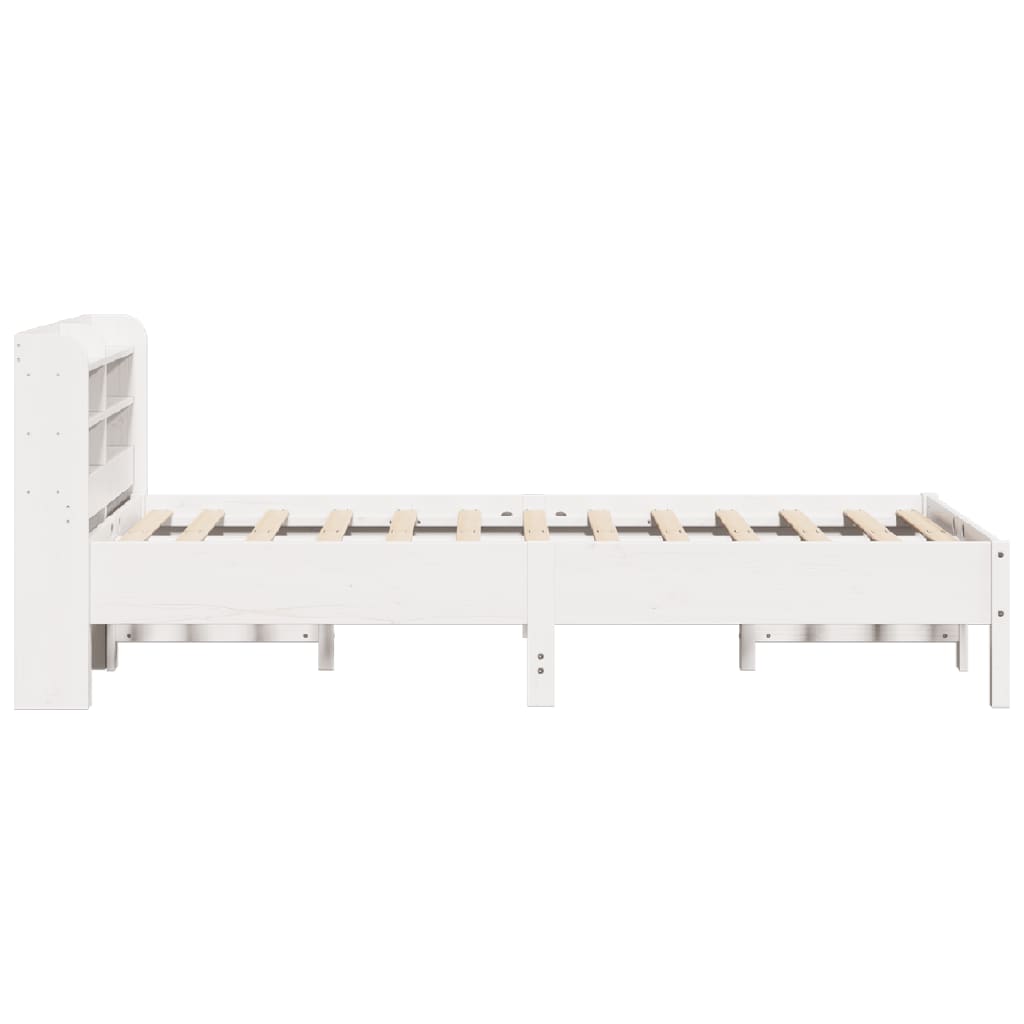 Bedframe zonder matras massief grenenhout wit 140x200 cm