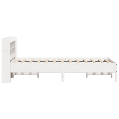 Bedframe zonder matras massief grenenhout wit 140x200 cm