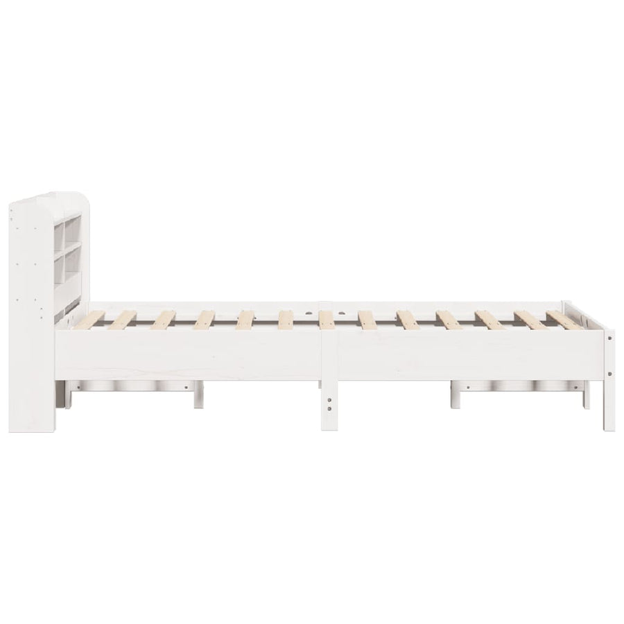Bedframe zonder matras massief grenenhout wit 140x200 cm