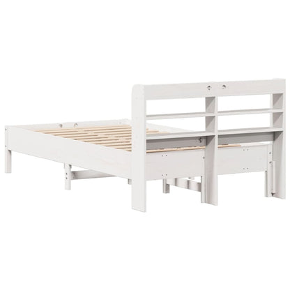 Bedframe zonder matras massief grenenhout wit 140x200 cm