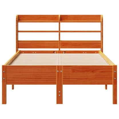 Bedframe zonder matras massief grenenhout wasbruin 100x200 cm