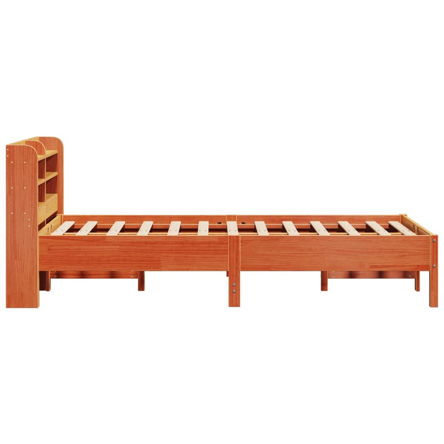 Bedframe zonder matras massief grenenhout wasbruin 100x200 cm