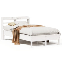 Bedframe zonder matras massief grenenhout wit 90x200 cm