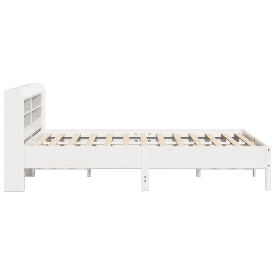 Bedframe zonder matras massief grenenhout wit 135x190 cm