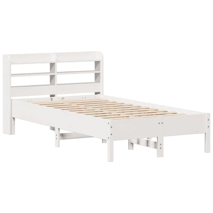 Bedframe zonder matras massief grenenhout wit 120x190 cm