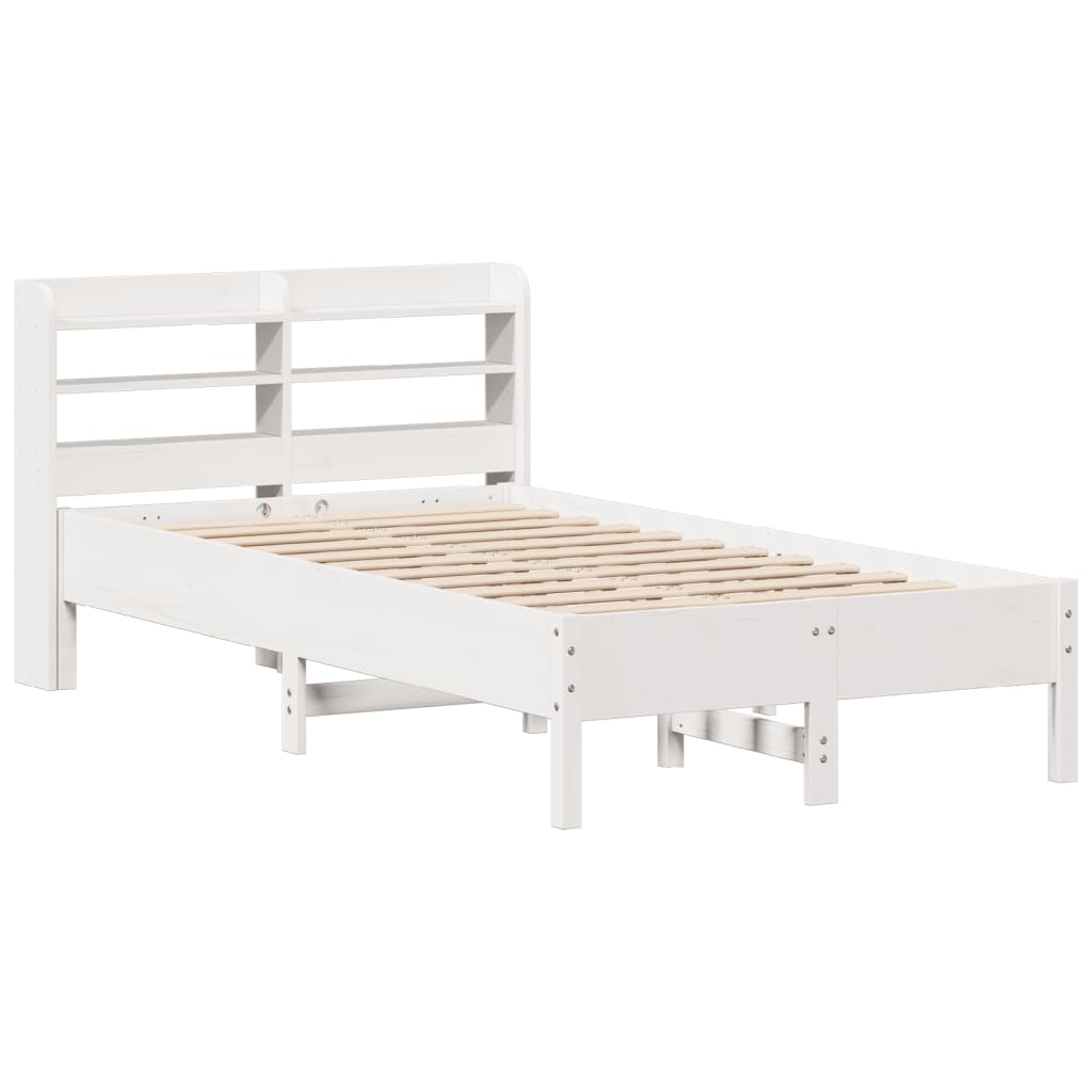 Bedframe zonder matras massief grenenhout wit 90x190 cm