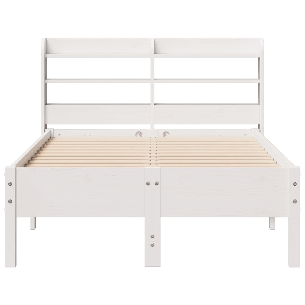 Bedframe zonder matras massief grenenhout wit 90x190 cm