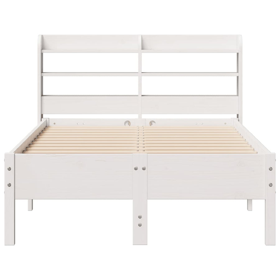 Bedframe zonder matras massief grenenhout wit 90x190 cm
