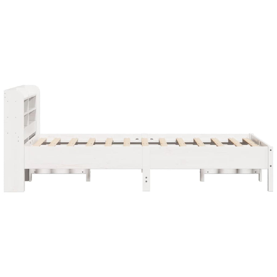 Bedframe zonder matras massief grenenhout wit 90x190 cm