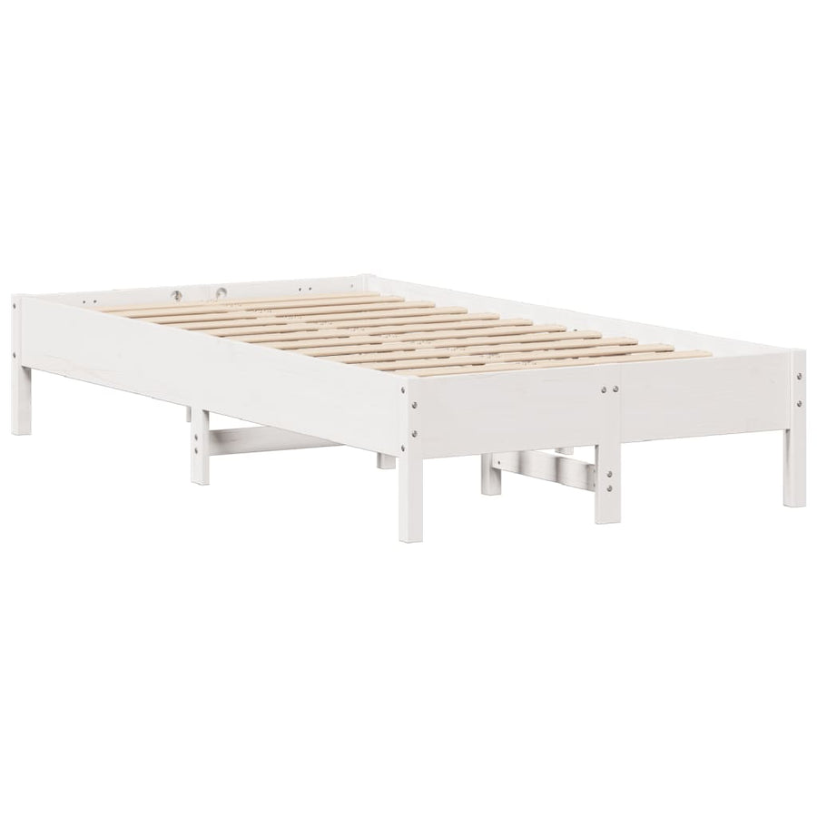 Bedframe zonder matras massief grenenhout wit 90x190 cm
