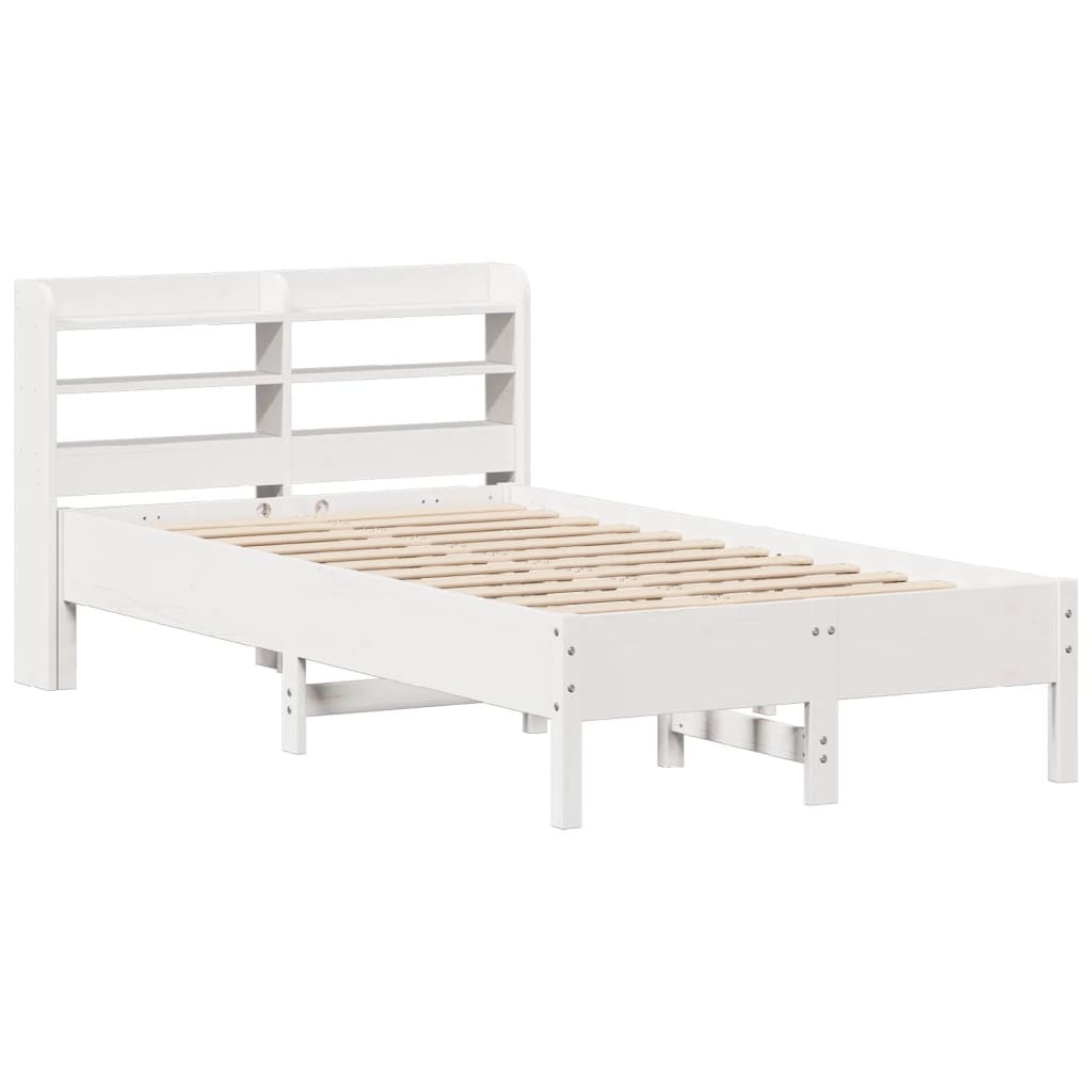 Bedframe zonder matras massief grenenhout wit 75x190 cm