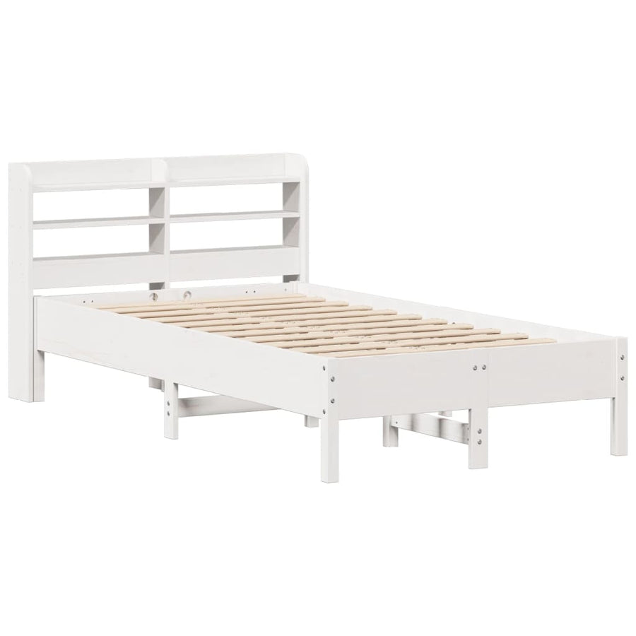 Bedframe zonder matras massief grenenhout wit 75x190 cm
