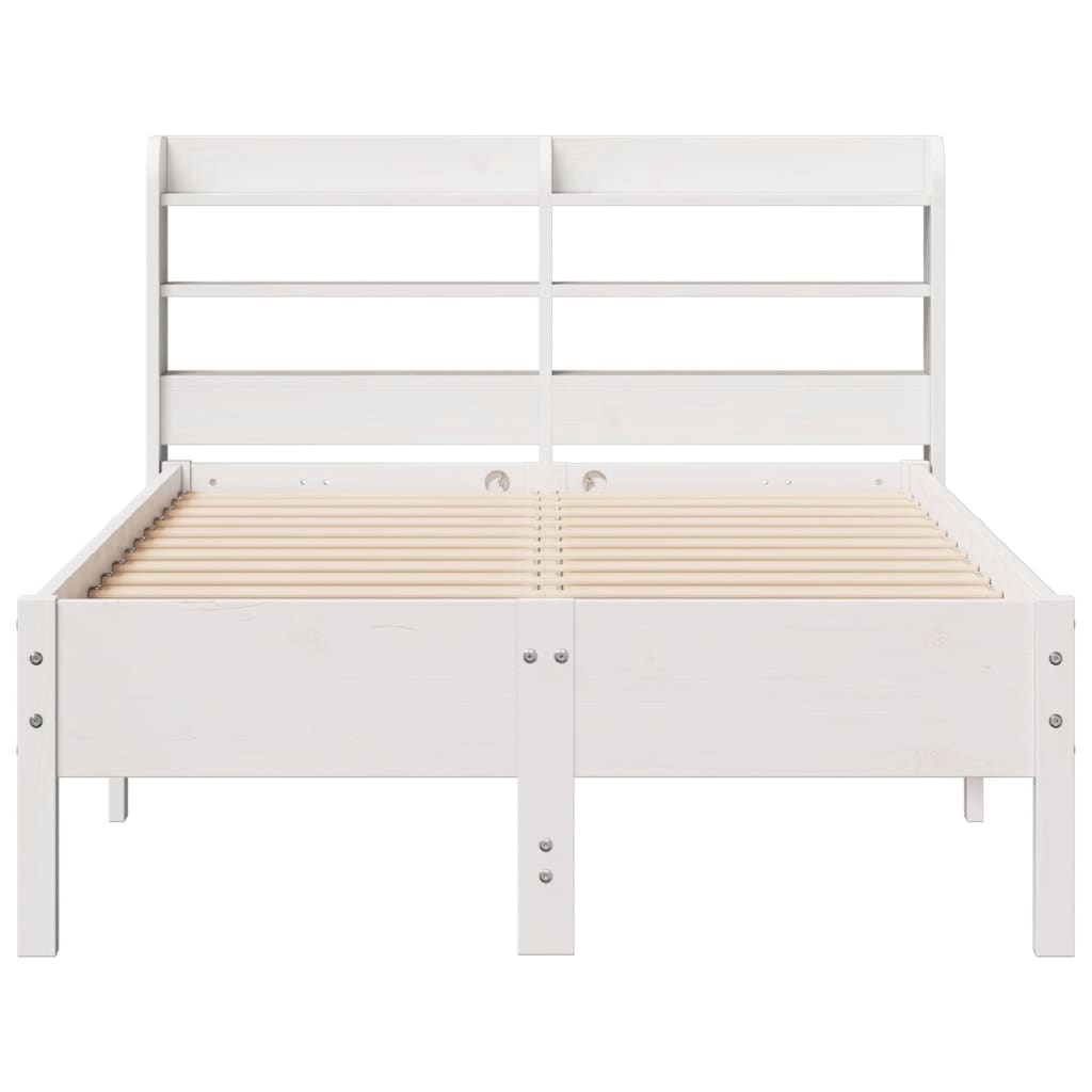 Bedframe zonder matras massief grenenhout wit 75x190 cm