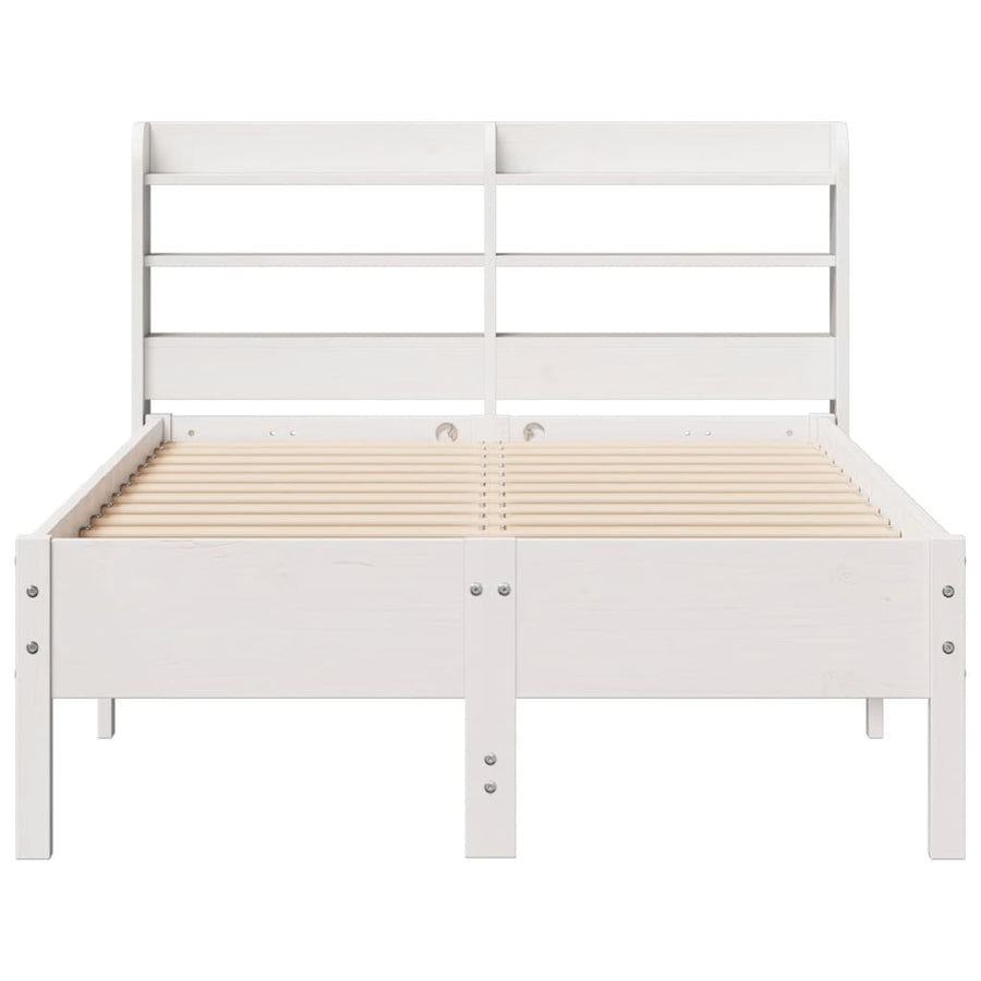 Bedframe zonder matras massief grenenhout wit 75x190 cm