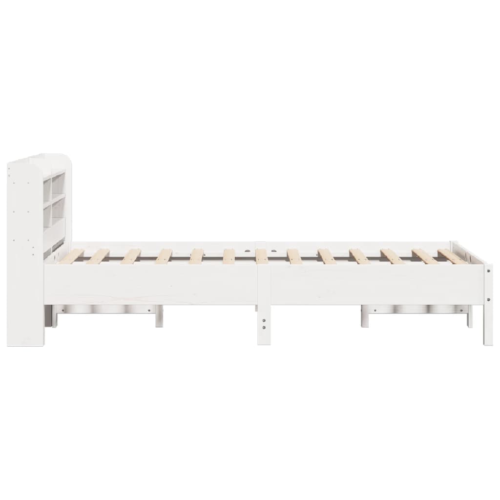 Bedframe zonder matras massief grenenhout wit 75x190 cm