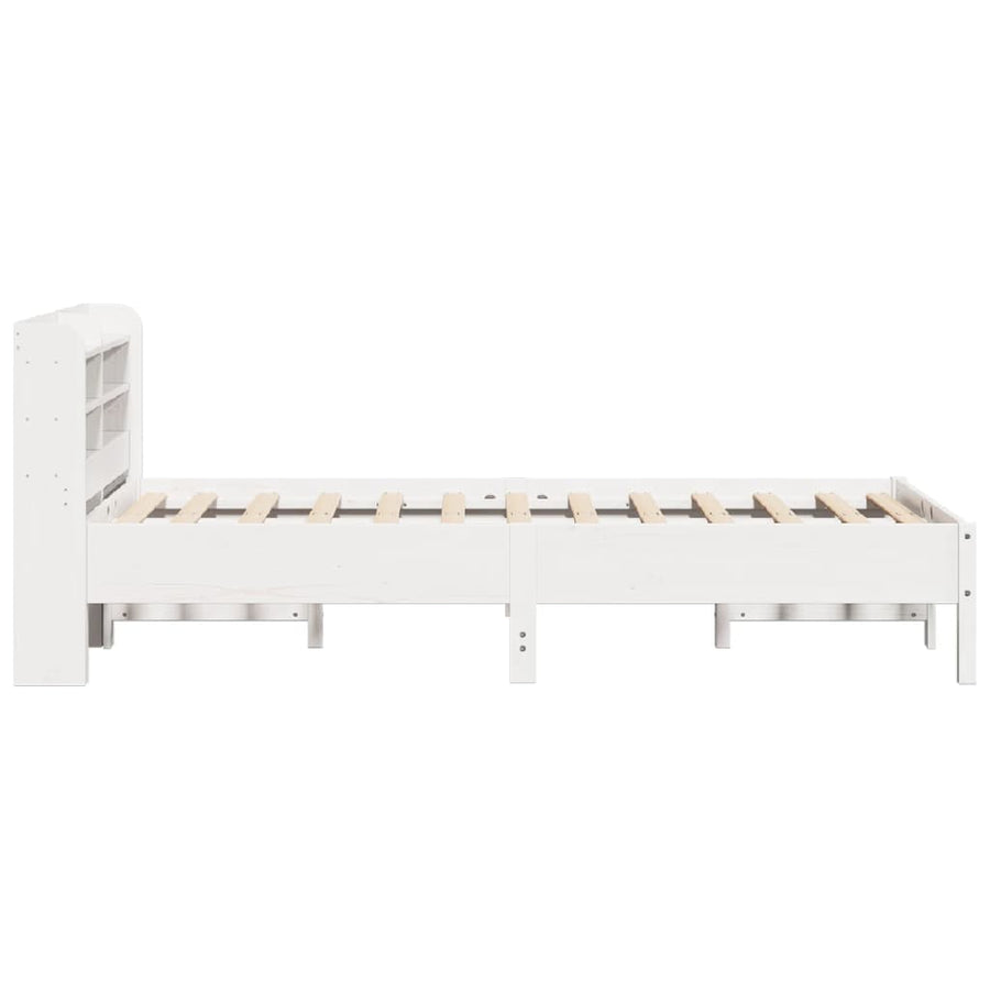 Bedframe zonder matras massief grenenhout wit 75x190 cm