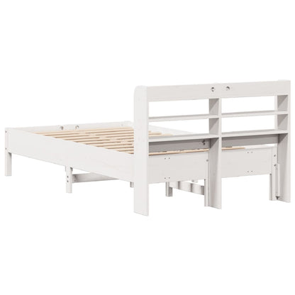 Bedframe zonder matras massief grenenhout wit 75x190 cm