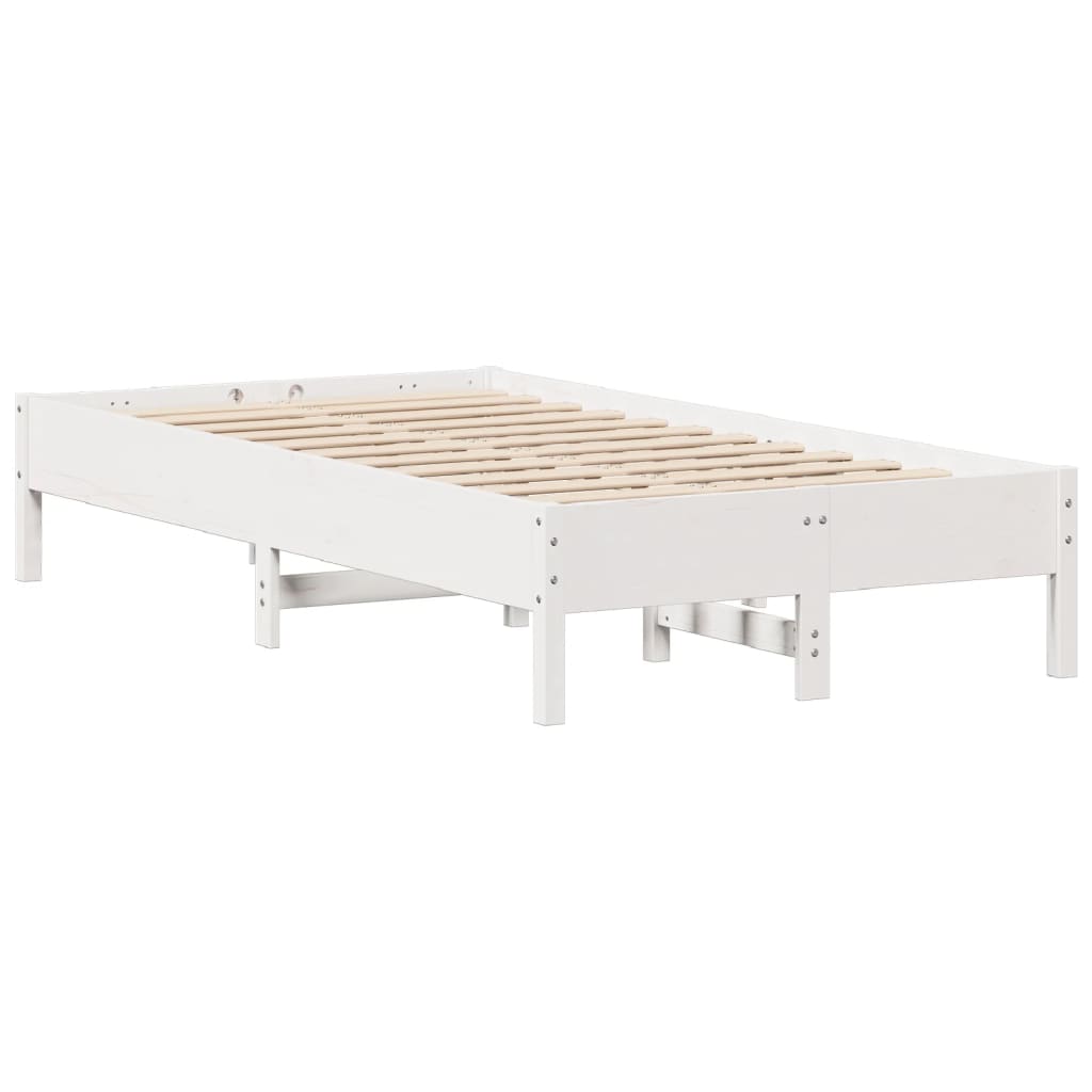 Bedframe zonder matras massief grenenhout wit 75x190 cm