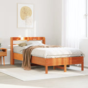 Solid pine bed frame, wax brown, 75x190 cm (mattress not included)