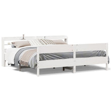 Bedframe zonder matras massief grenenhout wit 200x200 cm