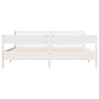 Bedframe zonder matras massief grenenhout wit 200x200 cm