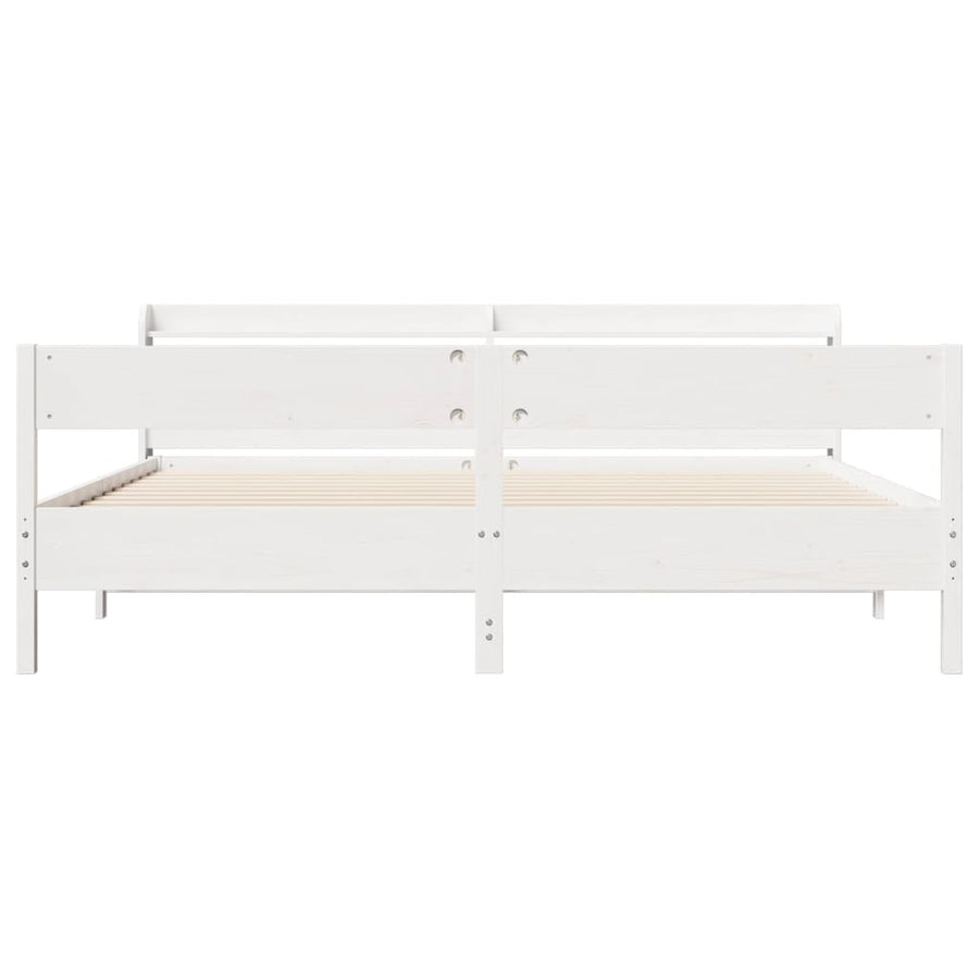 Bedframe zonder matras massief grenenhout wit 200x200 cm