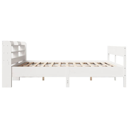 Bedframe zonder matras massief grenenhout wit 200x200 cm