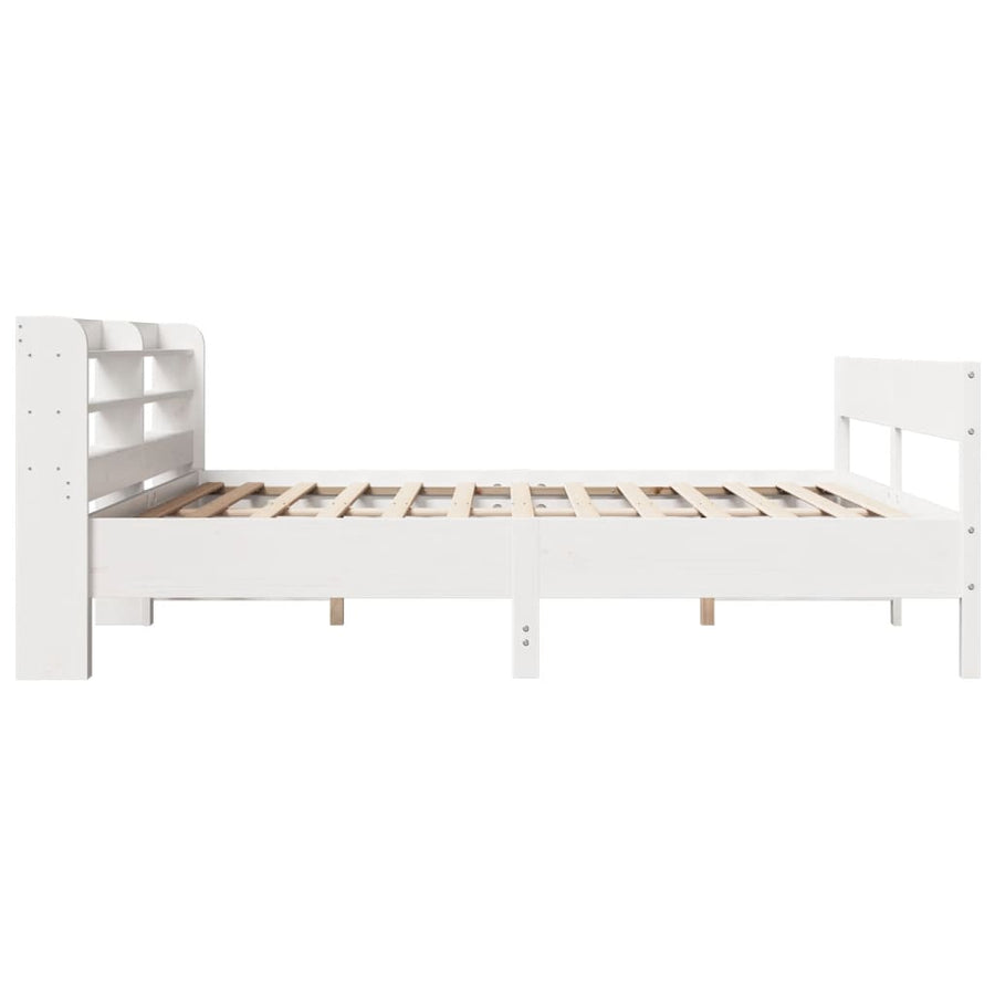 Bedframe zonder matras massief grenenhout wit 200x200 cm