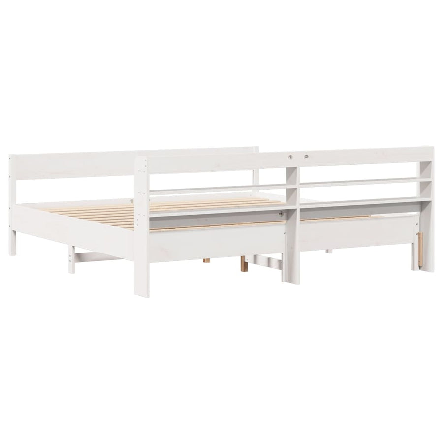 Bedframe zonder matras massief grenenhout wit 200x200 cm