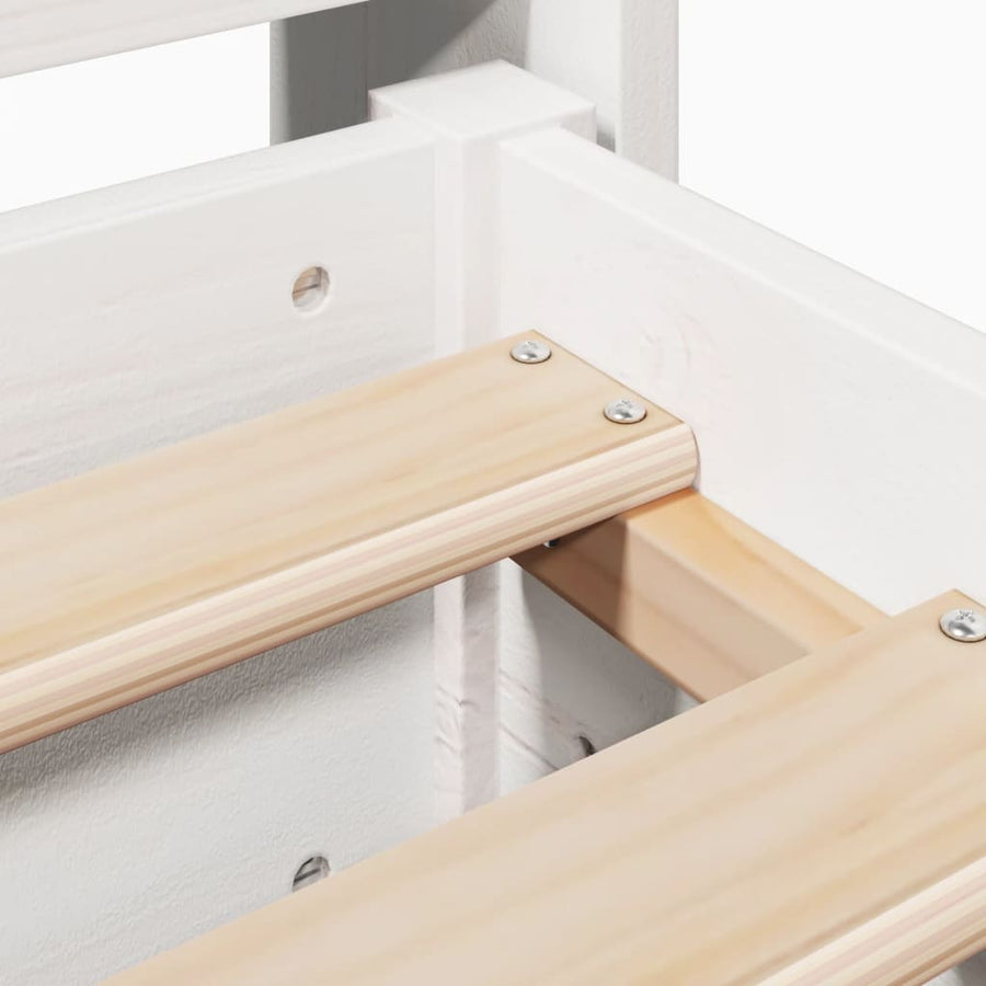 Bedframe zonder matras massief grenenhout wit 200x200 cm