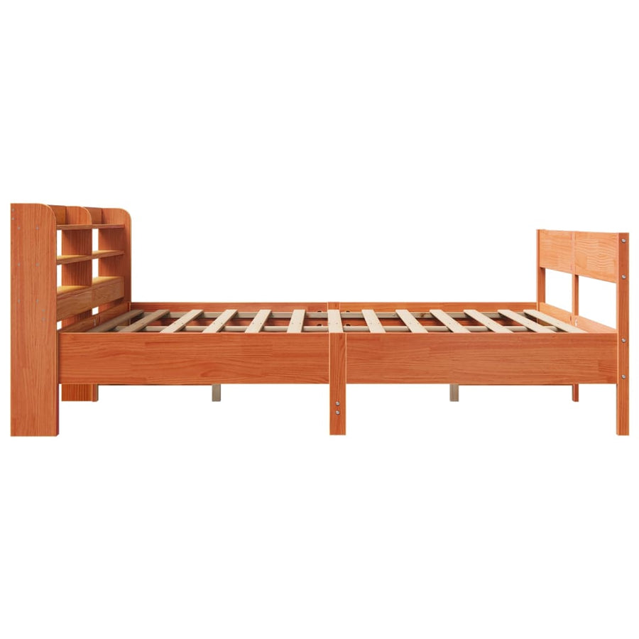 Bedframe zonder matras massief grenenhout wasbruin 200x200 cm