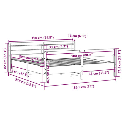 Bedframe zonder matras massief grenenhout 180x200 cm