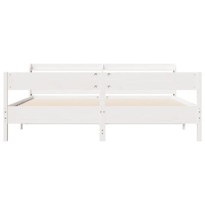 Bedframe zonder matras massief grenenhout wit 180x200 cm