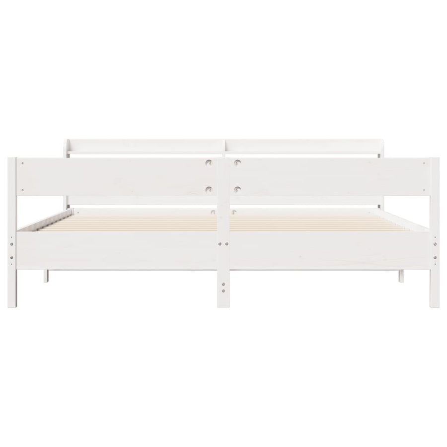 Bedframe zonder matras massief grenenhout wit 180x200 cm