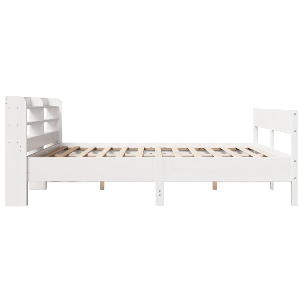 Bedframe zonder matras massief grenenhout wit 180x200 cm
