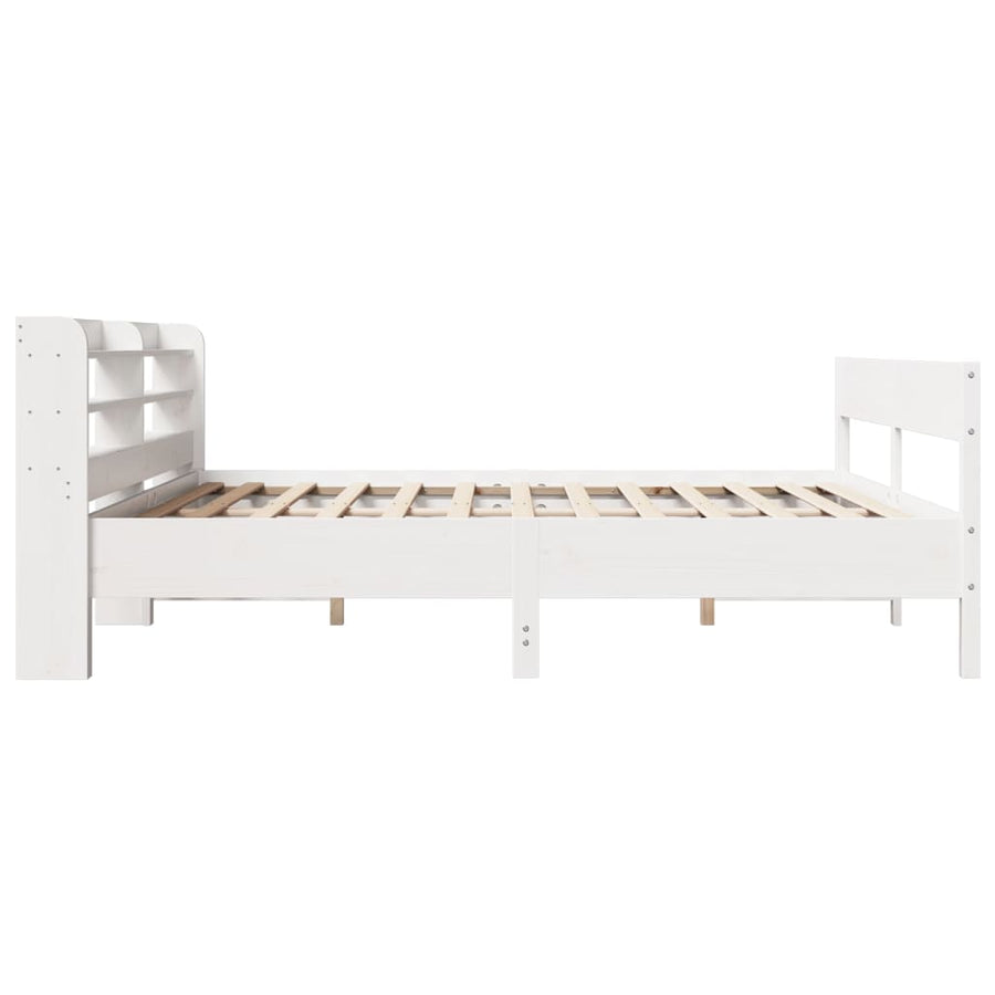 Bedframe zonder matras massief grenenhout wit 180x200 cm