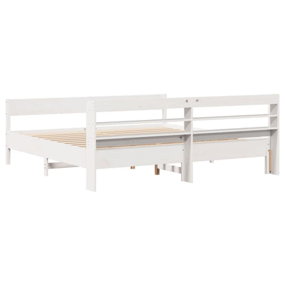 Bedframe zonder matras massief grenenhout wit 180x200 cm