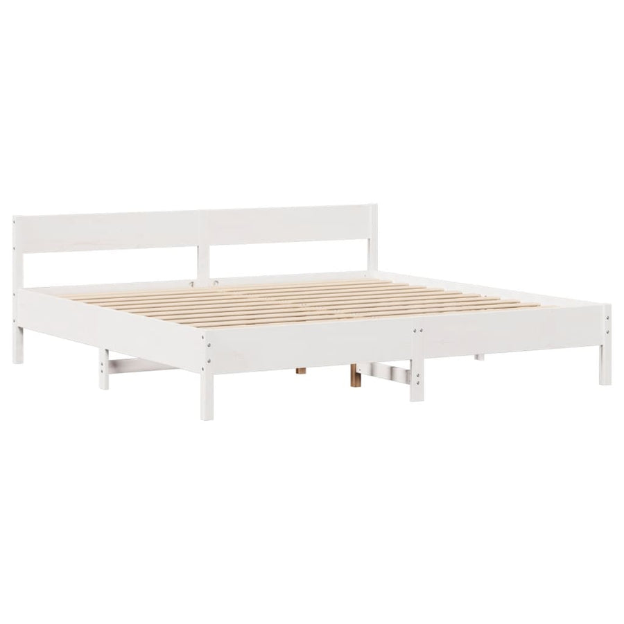 Bedframe zonder matras massief grenenhout wit 180x200 cm