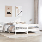 Bedframe massief grenenhout wit 180x200 cm