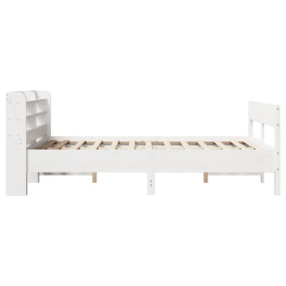 Bedframe zonder matras massief grenenhout wit 160x200 cm