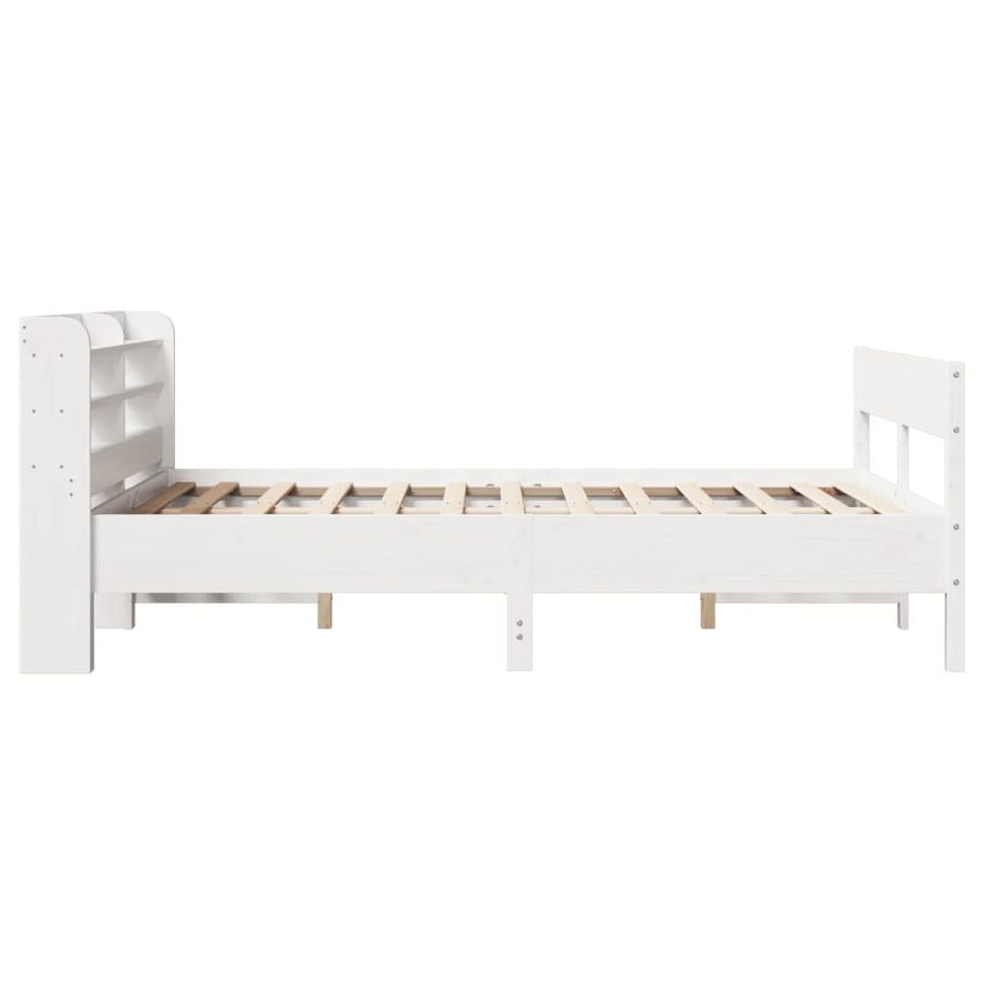 Bedframe zonder matras massief grenenhout wit 160x200 cm