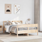 Bed Frame without Mattress Solid Pine Wood 150x200 cm