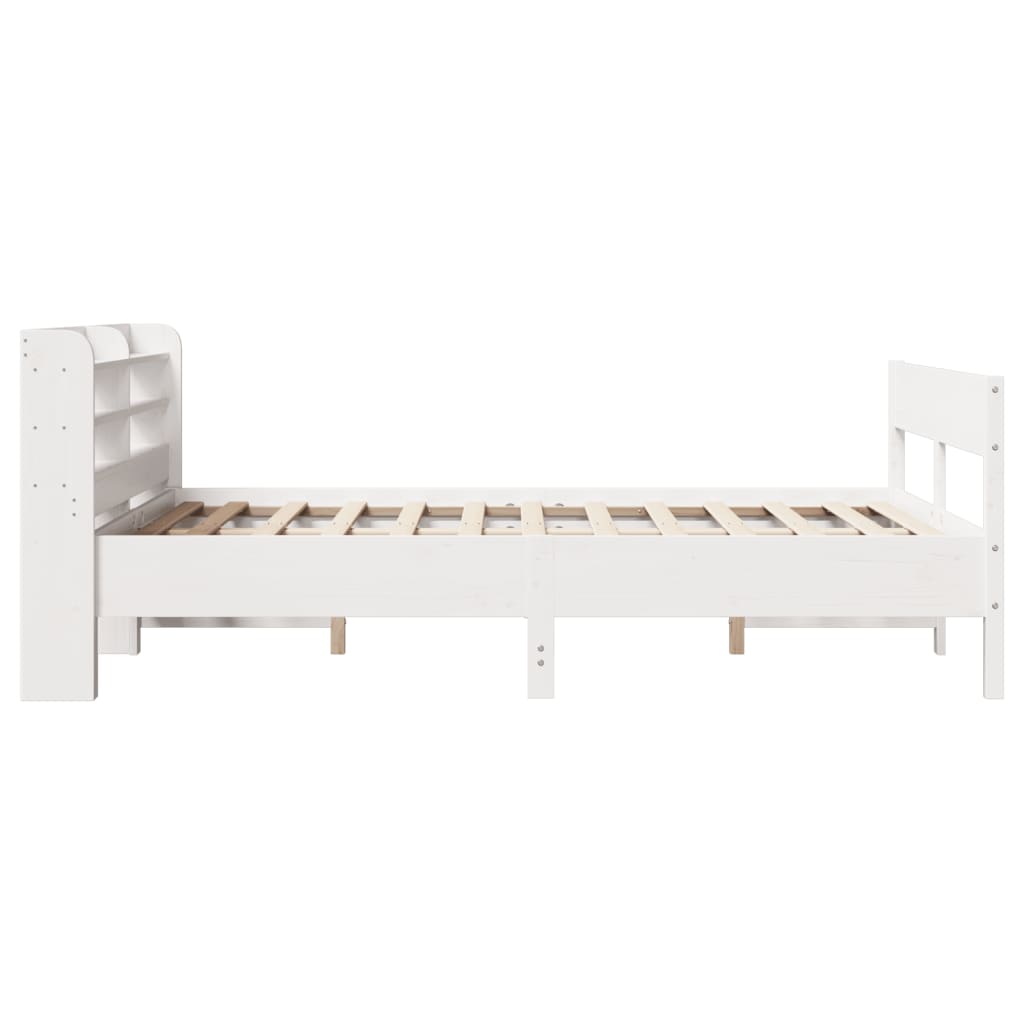 Bedframe zonder matras massief grenenhout wit 150x200 cm